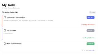 Unified Tasks view