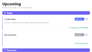 Unified Upcoming view